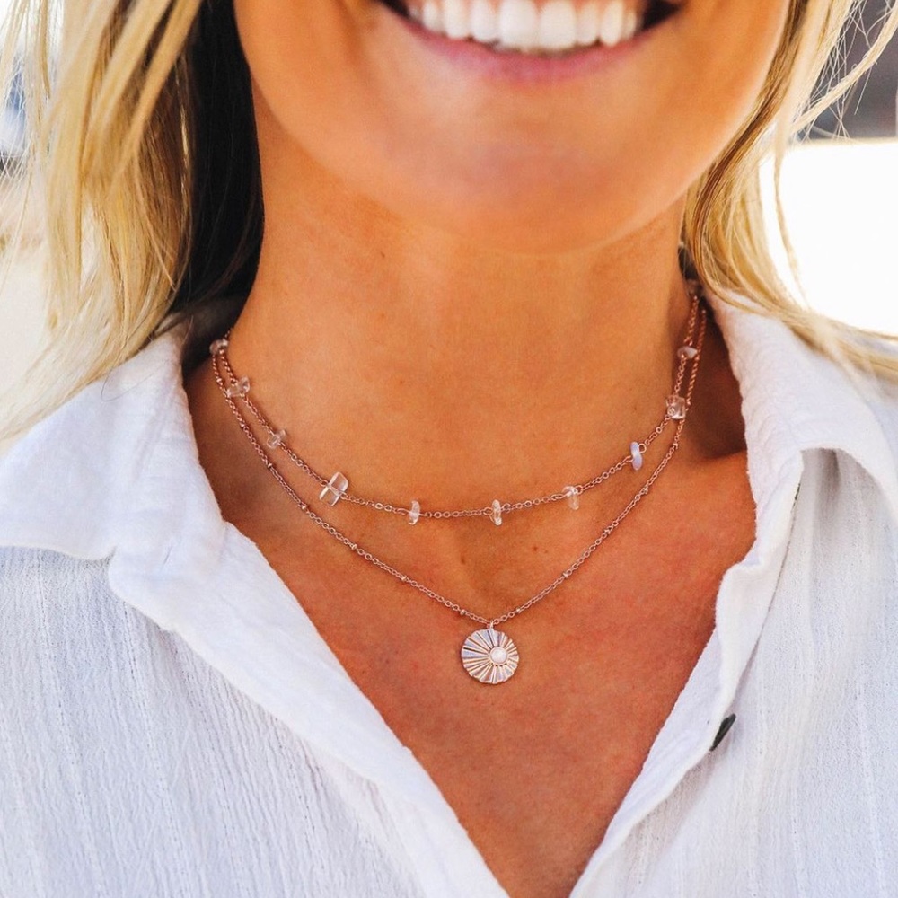 PuraVida Raw Gem Rose Gold Necklace